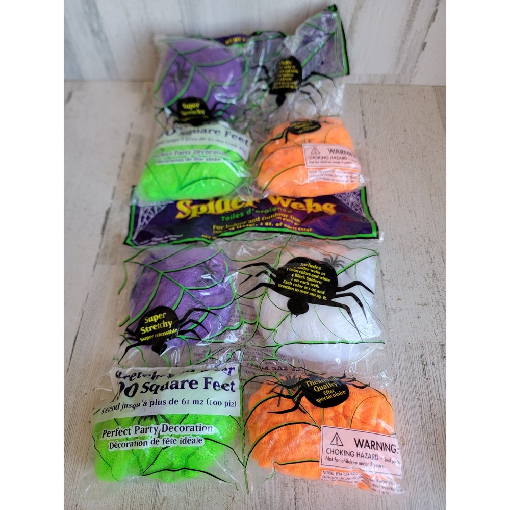 Halloween party decoration multicolor spider web‎ prop home decor set